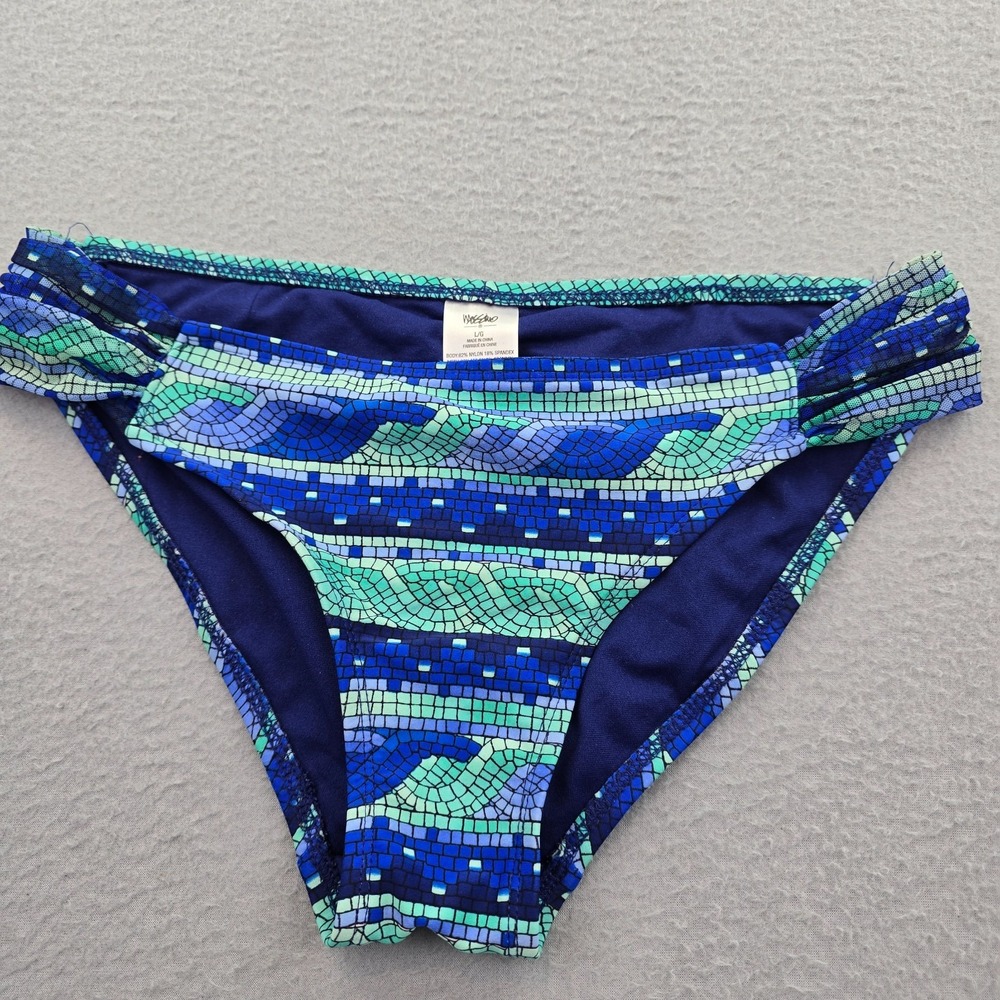 Mossimo Bikini Bottom Womens Large Multicolor Geometric Mosaic Stretch Swimwear